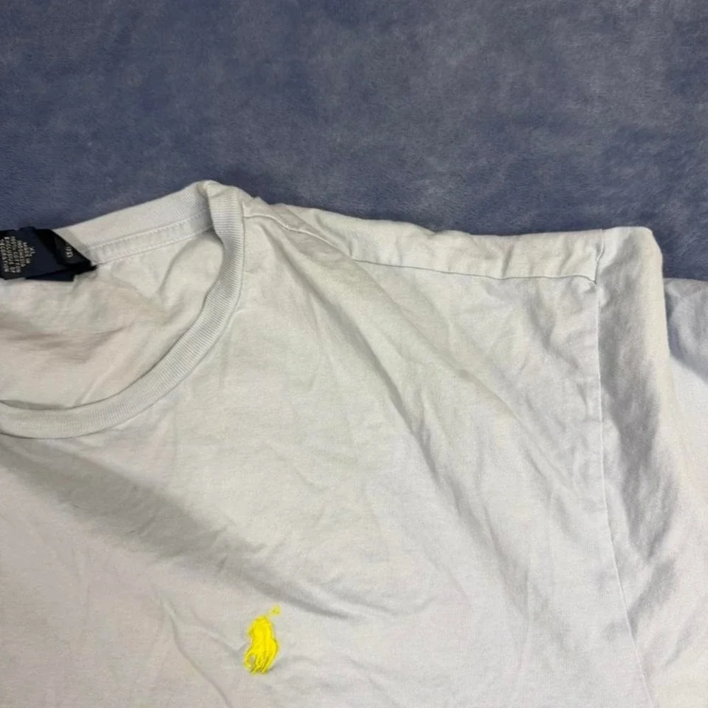 Ralph Lauren baby blue ‎ t-shirt with yellow logo Size XL